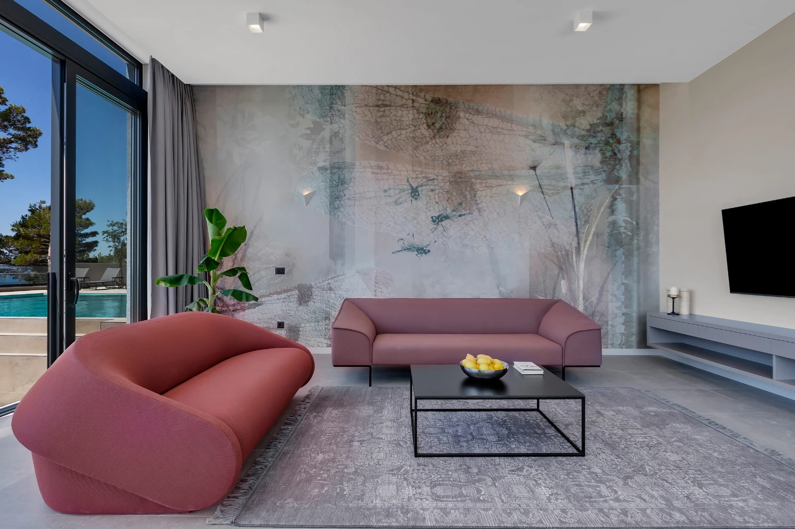 Interijer dnevnog boravka vile